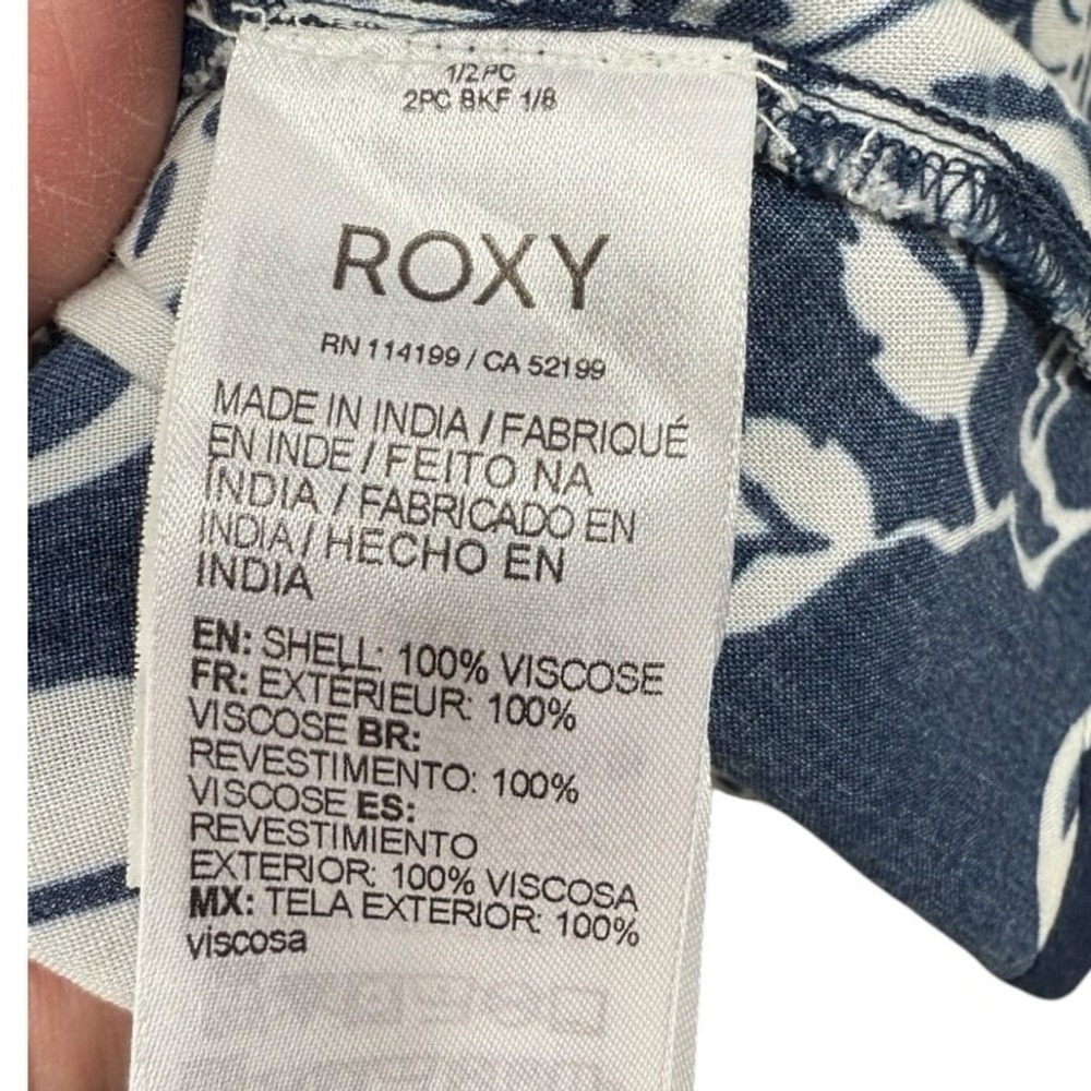 NWT Roxy Tropical Floral Ocean Echo Maxi Button Down Shirt Dress Navy Size XL‎ - Picture 15 of 15